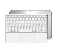Occtingkind Wireless Bluetooth Keyboard 10 Inch with Touchpad for iPad & Android, German QWERTZ Layout, Without Backlight, Compact for Small Tablets such as iPad/Lenovo, White