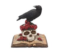 Occult and Witchcraft Heartaches Reflection Raven Figurine Skull Rose Valentine - Resin
