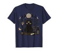 Occult Black Cat Witchcraft Moon Phases Magic Aesthetic T-Shirt