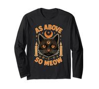 Occult Cat As Above So Meow Witchy Mystical Halloween Long Sleeve T-Shirt