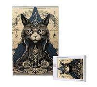 Occult Cat Ouija Board Tarot Vintage Personalised 1000 Piece Wooden Jigsaw Puzzle For Adults, Custom Portrait Picture