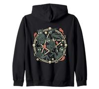 Occult Demon Circle Skulls Dark Horror Art Zip Hoodie