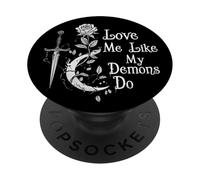Occult Gothic Grunge Love Me Like My Demons Do Witch Moon PopSockets Adhesive PopGrip