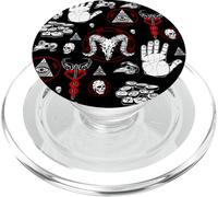 occult halloween all seeing eye esoteric runes red caduceus PopSockets PopGrip for MagSafe