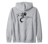 Occult Michelangelo Moon Rose Witchcraft Art Occult Gothic Zip Hoodie