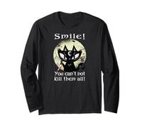 Occult Moon Rose Cat Smile You Can't Kill Them Witch Gothic Long Sleeve T-Shirt