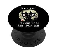 Occult Moon Rose Cat Smile You can't kill them Witch Gothic PopSockets Adhesive PopGrip