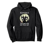 Occult Moon Rose Cat Smile You can't kill them Witch Gothic Pullover Hoodie