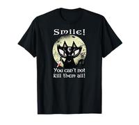 Occult Moon Rose Cat Smile You Can't Kill Them Witch Gothic T-Shirt