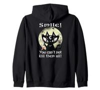 Occult Moon Rose Cat Smile You can't kill them Witch Gothic Zip Hoodie
