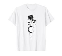 Occult Moon Rose Flower Tarot Baphomet Esoteric Gothic T-Shirt