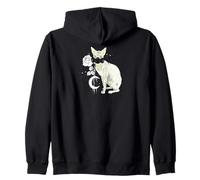 Occult Moon Rose Witchcraft Witch sphynx Cat Cyber Gothic Zip Hoodie