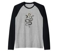 Occult Rose Snake Mystic Occultism Witchcraft Rose Goth Raglan Baseball Tee