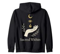 Occult Sacred Moon Magic Symbol Gothic Witchy Zip Hoodie
