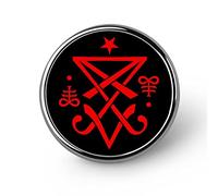 Occult Sigil of Lucifer Funny Round Brooch Pin Lapel Tie Pin Jewelry Decoration Badge for Men Women Trendy