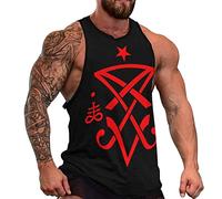 Occult Sigil of Lucifer Men's Tank Top Graphic Sleeveless Bodybuilding Tees Casual Beach T-Shirt Funny Gym Muscle