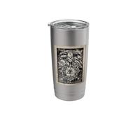 Occult Skull Raven Snake Sigil Black and White Gothic Stainless Steel Insulated Tumbler