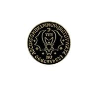 Occult Spirit Board Enamel Pin, Gothic Celestial Pin Brooch, Dark Mystical Symbol Brooch Badge, Magic Witchcraft Lapel Badges, Spiritual Wicca Black & Gold Gift, Witchy Spooky Jewelry Accessory