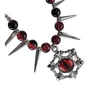 Occult Styles Devil Eye Necklace Featuring Ancient Symbol Detail Sturdy Kirsite Chain for Unique Fashion Statements Witches Runes Chokers Necklace