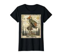 Occult Tarot Card The Fool Value Graphic T-Shirt, Women, Black, S