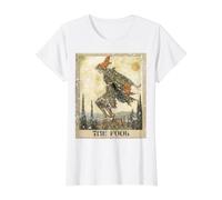 Occult Tarot Card The Fool Value Graphic T-Shirt, Women, White, S
