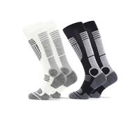 Occulto Women Ski Socks Pack of 2 (Model: Maria) Black White 6-8