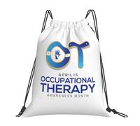 Occupational Therapy Awareness Month Unisex Drawstring Backpack Lightweight Drawstring Bag Durable String Backpack For Travel Holidays Climbing