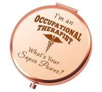 Occupational Therapy Gifts Travel Makeup Mirror Occupational Therapist Appreciation Gift Psychology Gifts Christmas Birthday Present for Women Female Therapists OT Assistant Gift Pocket Makeup Mirror