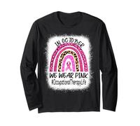 Occupational Therapy Rainbow Women Breast Cancer Awareness Long Sleeve T-Shirt