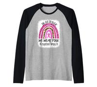 Occupational Therapy Rainbow Women Breast Cancer Awareness Raglan Baseball Tee