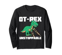 Occupational Therapy Therapist Funny OT Rex Thank You Long Sleeve T-Shirt, Adult Unisex, Black, Medium
