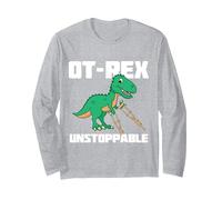 Occupational Therapy Therapist Funny OT Rex Thank You Long Sleeve T-Shirt, Adult Unisex, Heather Grey, Medium