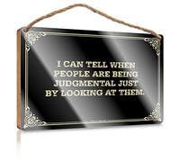 Occupied Plaque - Painted Surface/Witchy Room Decor | Wooden Table Decor Office Accessory For Desk, I Can Tell When People Are Being Judgmental Just By Looking At Them.