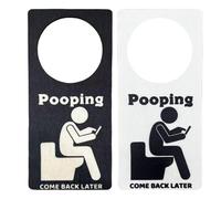 Occupied Sign for Bathroom Door, 2 Pack Wooden Bathroom Occupied Signs for Door, Popping Signs, Come Back Later Signs