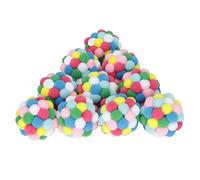 Occupiedpet 10pcs Cat Ball Toy Hand Made Doing Exercise and Scratching Multipurpose Soft Colorful Cat Ball Toy for Cats Kittens