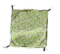 Occupiedpet 3 Layer Pet Hammock, Soft Flannel Hanging Bed for Sugar Gliders Hamsters and Birds, Green and Brown Tower Climber with Hooks (Green)