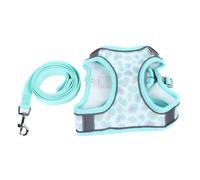 Occupiedpet Breathable Mesh Dog Harness and Leash Set, Reflective Adjustable Vest for Walking Small Medium Pets, 59 Inch Polyester Lead Included (S)