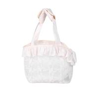 Occupiedpet Cat Carrier, Lace Handbag Design with Mesh Panels for Breathability, Large Capacity Pet Travel Bag for Cats and Small Dogs, Fabric and Lace (S)