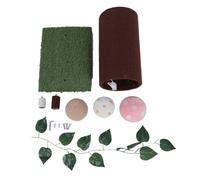 Occupiedpet Cat Climbing Frame, Multifunctional Tunnel with Scratching Ball and Bed, Particle Board Activity Center for Indoor Cats