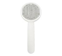 Occupiedpet Cat Grooming Brush, Stainless Steel Self Cleaning Pet Comb, 7.87in Length One Button Retractable fibres Brush for Cats and Dogs (Pink)