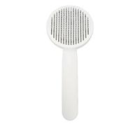 Occupiedpet Cat Grooming Brush, Stainless Steel Self Cleaning Pet Comb, 7.87in Length One Button Retractable fibres Brush for Cats and Dogs (Blue)