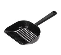 Occupiedpet Cat Litter Scoop, ABS 5mm Filtering Design with Ergonomic Handle and Hanging Hole, Transparent Crystal Style Poop Shovel, Easy Rinse Cleaning, 26x11.7 cm (Black Regular Style)