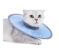 Occupiedpet Cat Recovery Collar, Adjustable Ribbed Neck Cone for Wound Protection After Surgery, Soft Polyester Elizabethan Collar for Cats and Small Dogs up (Light Blue, Light Blue, XL)