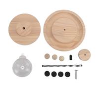 Occupiedpet Cat Toy, Interactive Food Dispenser Ball with Steel Spring, Double Layer Puzzle Feeder with Large Holes, Pine Wood and Plastic Cat Teaser for Indoor Cats (Small Holes)