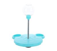 Occupiedpet Cat Treat Dispenser Toy, Cute Bear Shape Plastic Leaky Food, 7.87in Length Blue Color for Indoor Cat Puzzle and Entertainment (Blue)