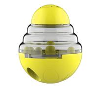 Occupiedpet Dog Puzzle Toy, Premium ABS Slow Feeding Ball, Anti Dump Food Dispensing Interactive Treat Ball for Puppies Small Medium Canines Training Indoor Daily Play (Yellow)