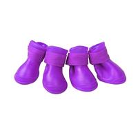 Occupiedpet Dog Silicone Boots, Impermeable Skidproof Soft Pet Rain Shoes, 4 Pack Reusable Outdoor Puppy Footwear for All Seasons (M)