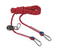 Occupiedpet Dog Tie Out Cable, 5M Reflective Dog Runner Cable, 360 Degree Rotating Pulley Pet Leash for Outdoor Camping Yard Green (Red)