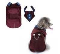 Occupiedpet Dog Tuxedo, Formal Wedding Suit with Bow Tie, Polyester Pet Apparel for Small Medium Dogs and Cats, Party Costume for Christmas Halloween Birthday Celebration (Wine Red, M)
