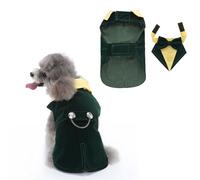 Occupiedpet Dog Tuxedo, Formal Wedding Suit with Bow Tie, Polyester Pet Apparel for Small Medium Dogs and Cats, Party Costume for Christmas Halloween Birthday Celebration (Dark Green, S)